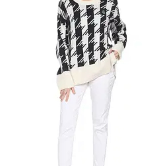 Tommy Hilfiger Black and Cream Houndstooth Cardigan - Picture 2 of 8